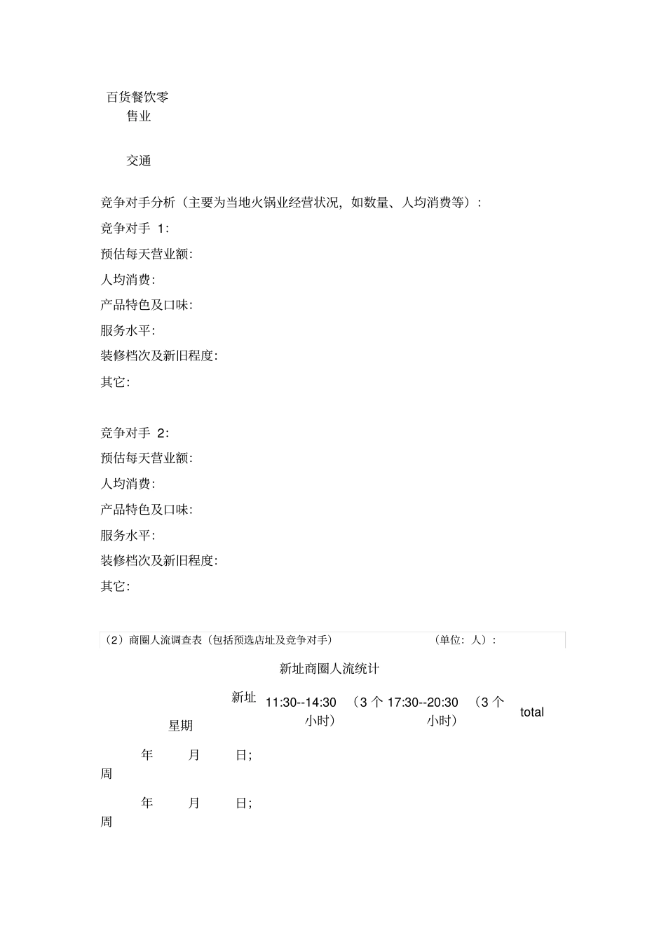 加盟申请表餐饮店_第3页