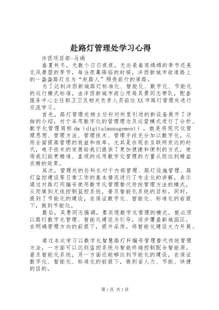 赴路灯管理处学习心得