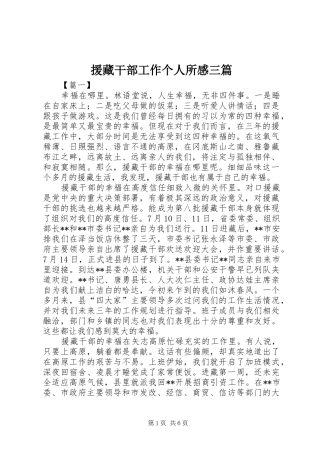 援藏干部工作个人所感三篇