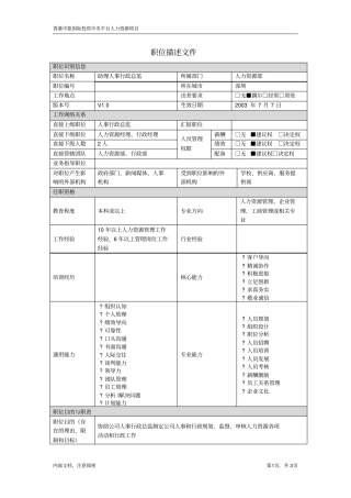 助理人事行政总监