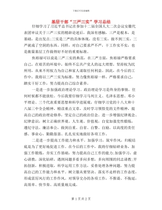 基层干部“三严三实”学习总结