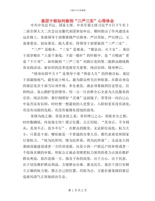 基层干部如何做到“三严三实”心得体会