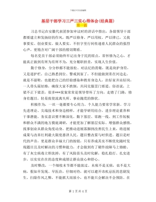 基层干部学习三严三实心得体会