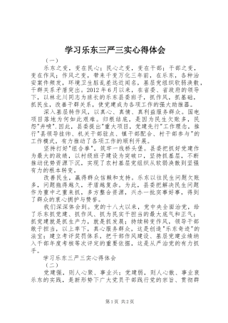 学习乐东三严三实心得体会