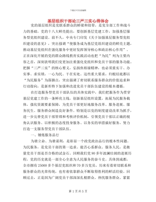 基层组织干部论三严三实心得体会