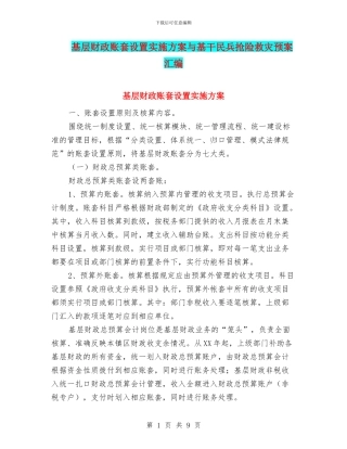 基层财政账套设置实施方案与基干民兵抢险救灾预案汇编