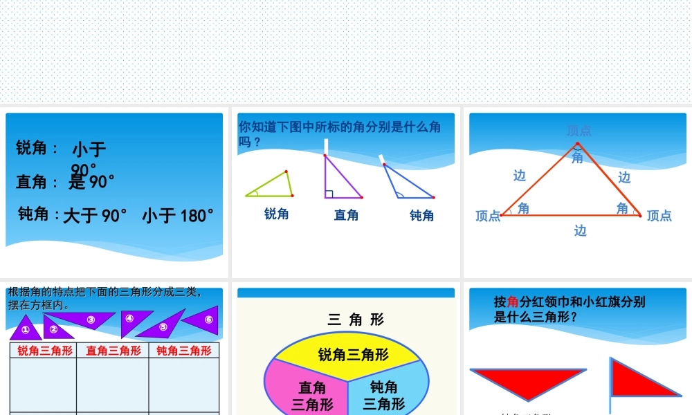 人教版四年级下册《三角形分类》PPT