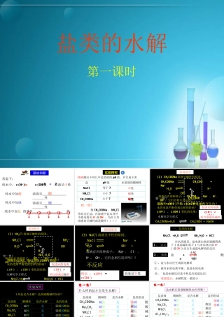 盐类的水解（第一课时）