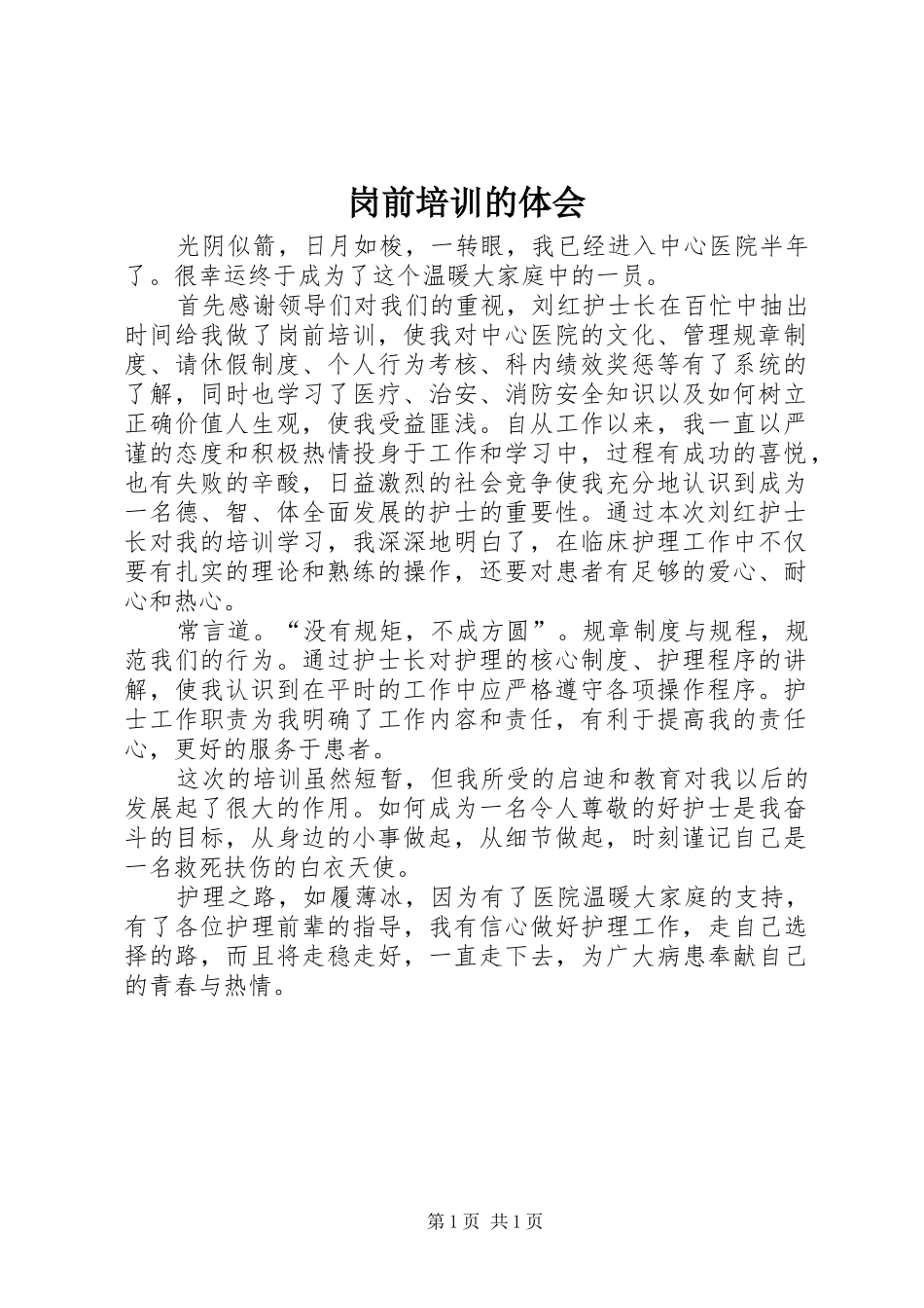 岗前培训的体会_第1页