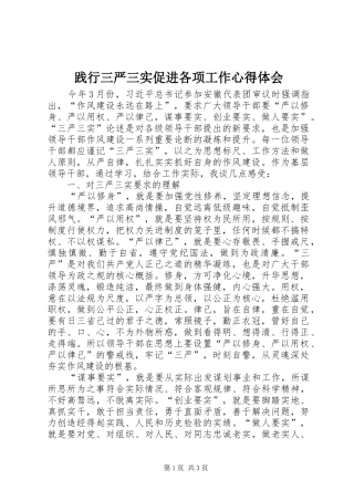 践行三严三实促进各项工作心得体会