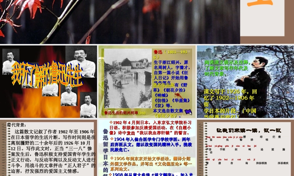 《藤野先生》授课课件