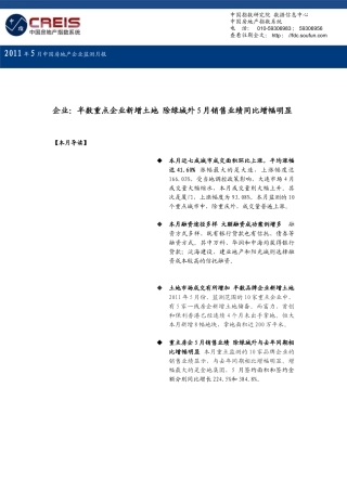 XXXX年5月中国房地产企业监测月报_29页_中指