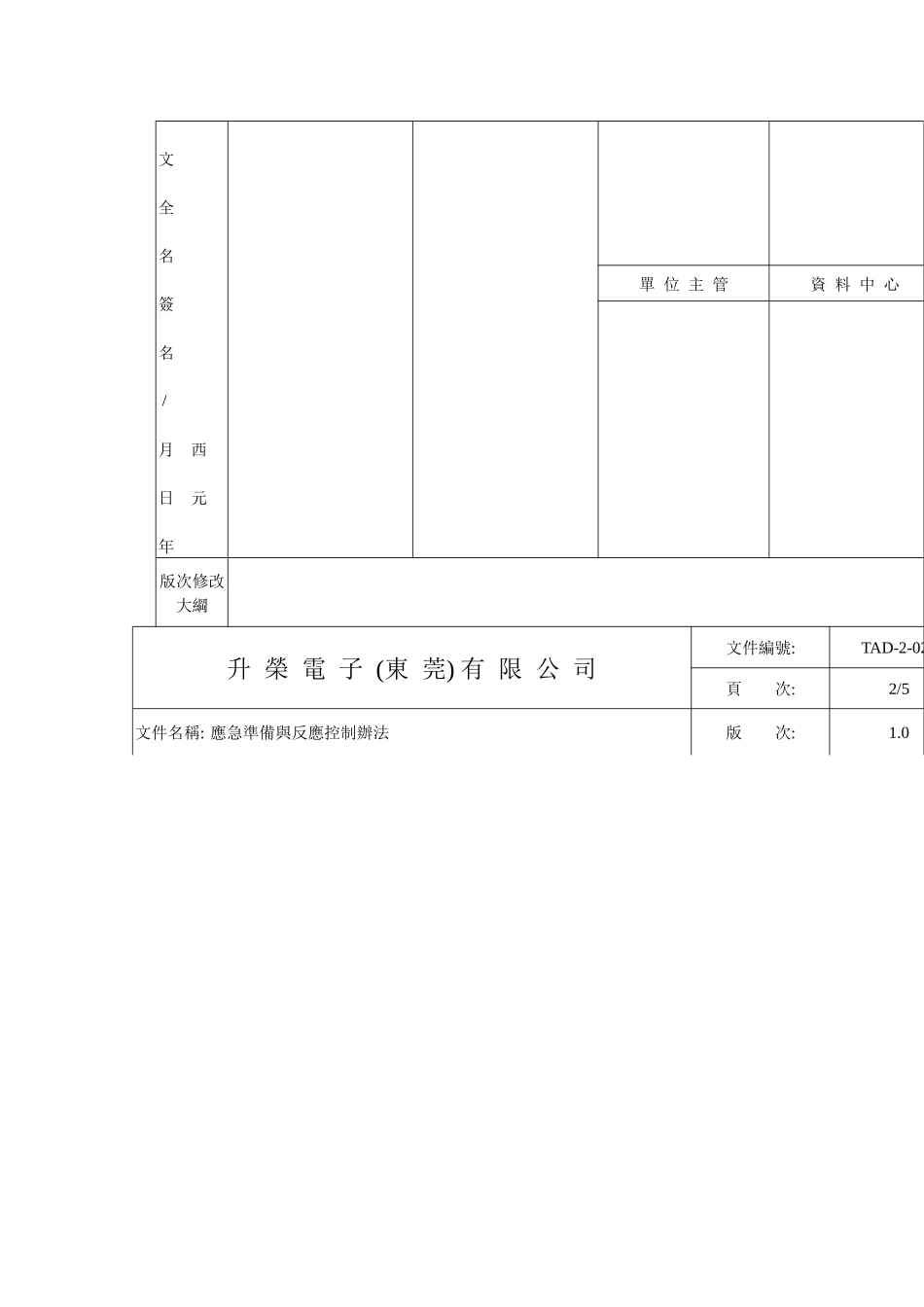 某电子公司应急准备与反应控制办法_第3页