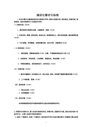 演讲比赛评分标准