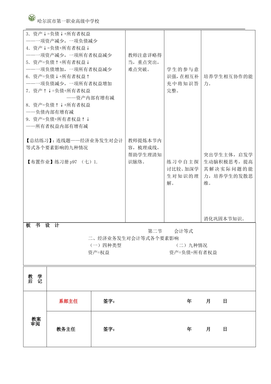 会计等式教案_第2页