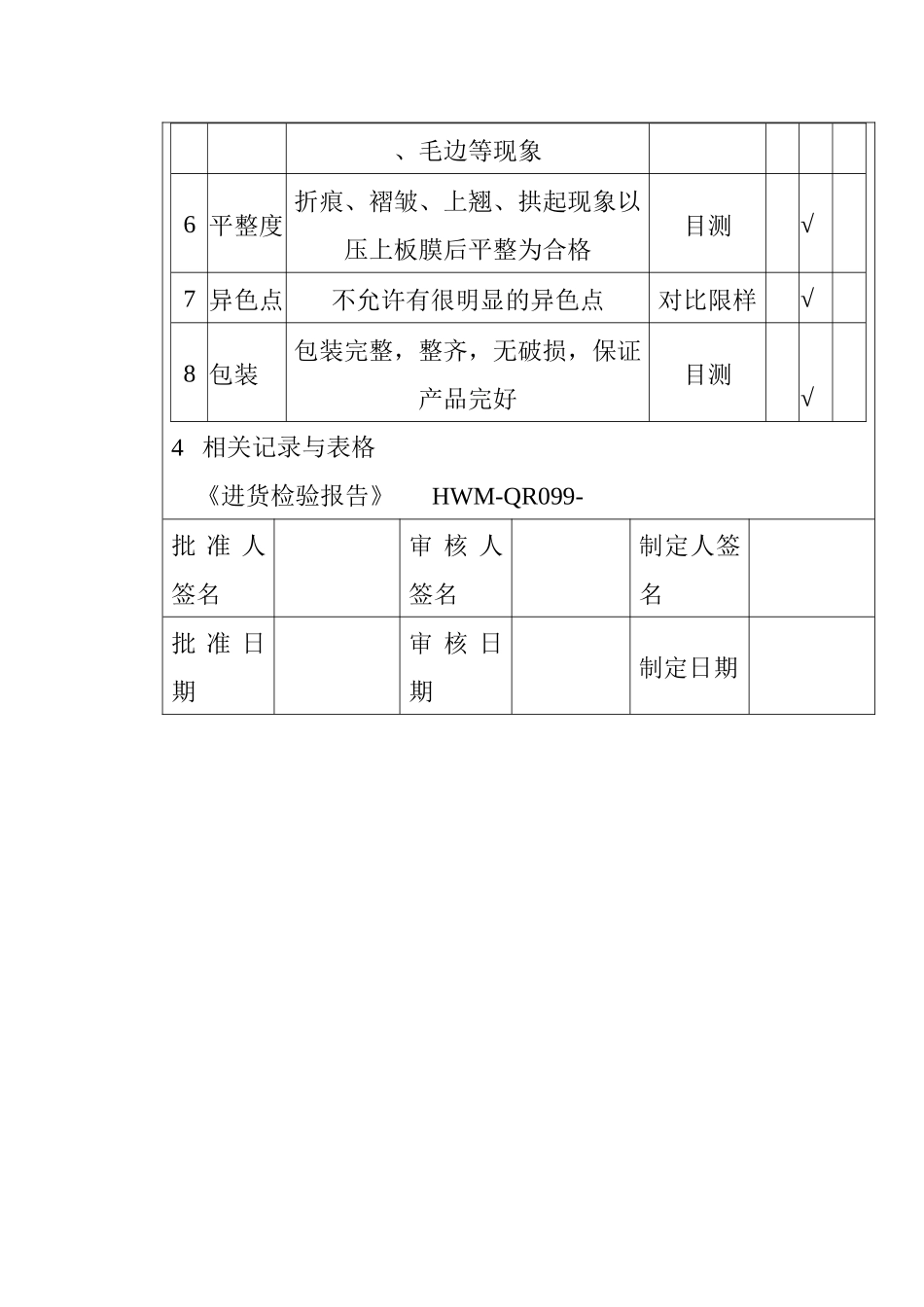 某电子公司进货检验规作业指导(花纸）_第3页