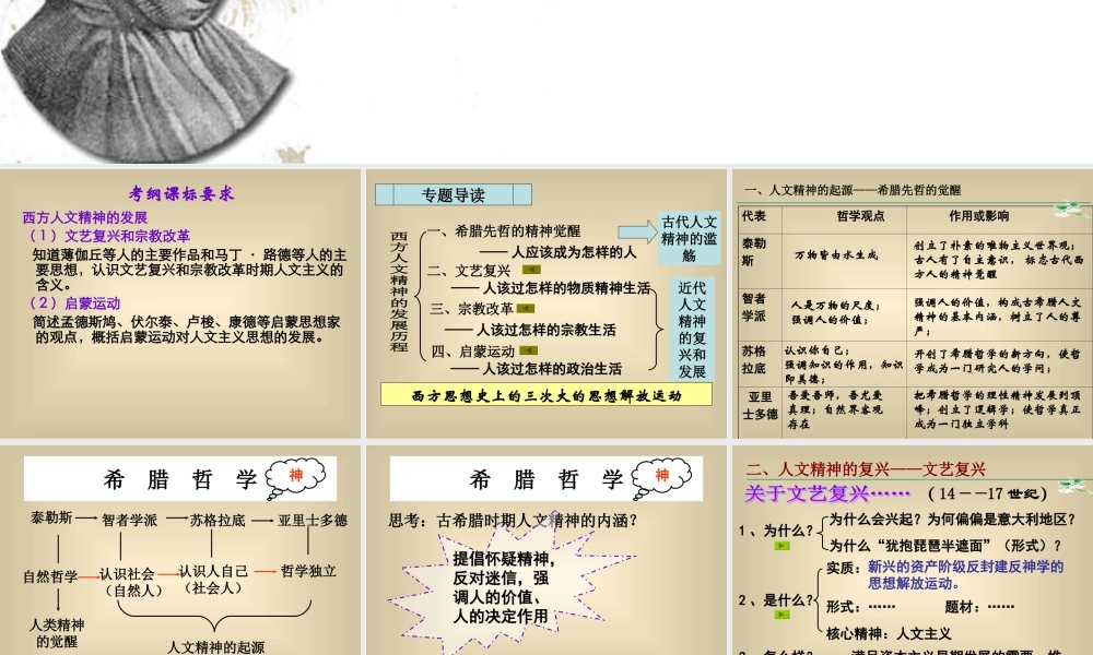 西方人文精神的发展