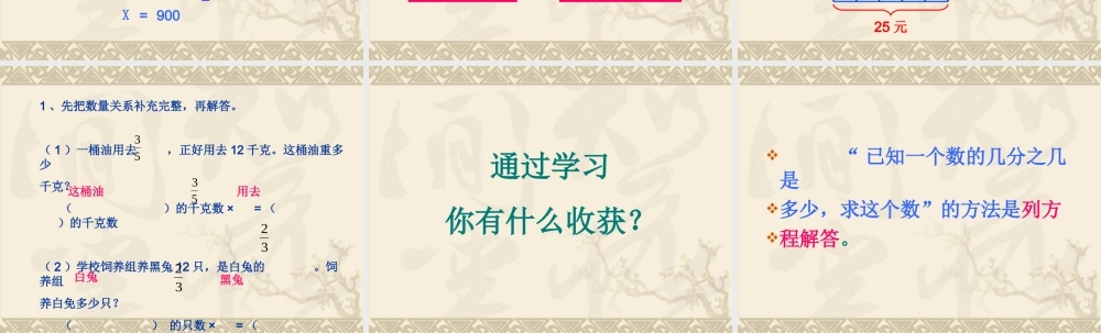 列方程解决有关分数的简单实际问题