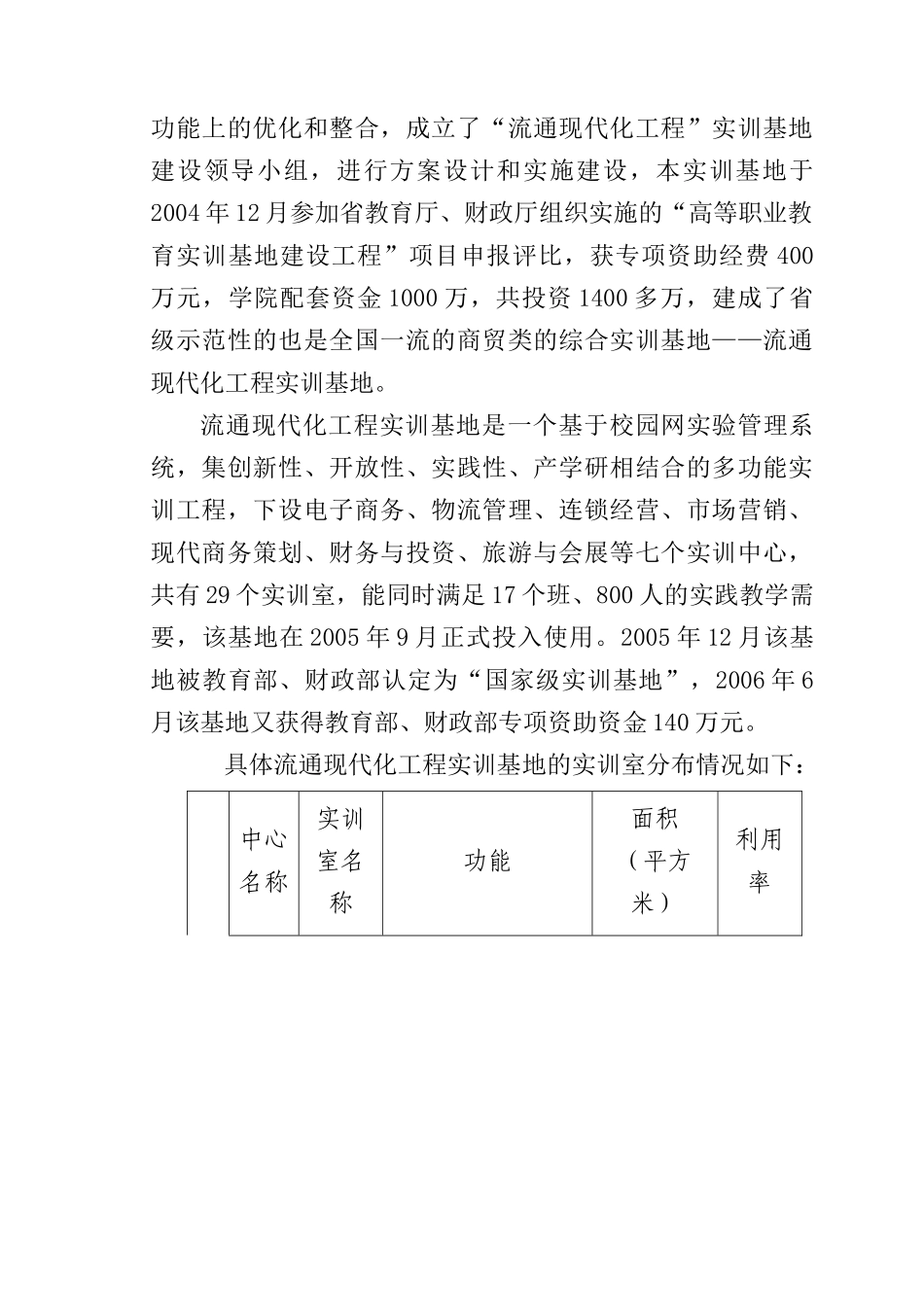 流通现代化工程实训基地建设项目绩效报告_第3页