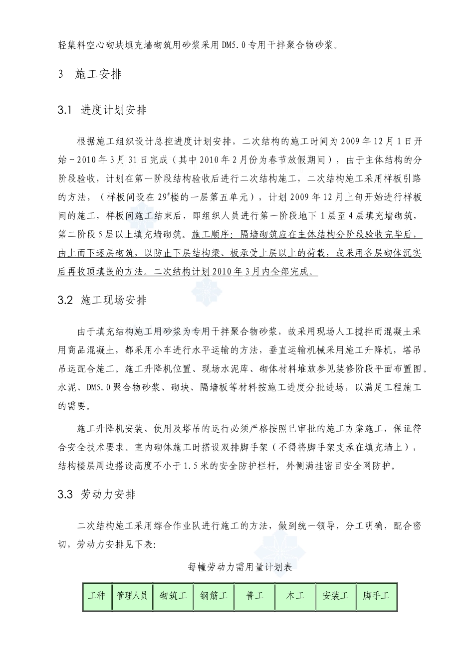 北京市某高层住宅小区砌筑工程施工方案_第2页