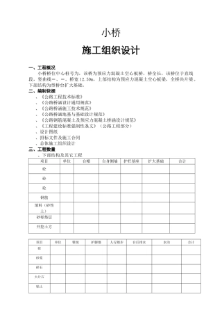 K2+865.50小桥施工组织设计方案(DOC26页)