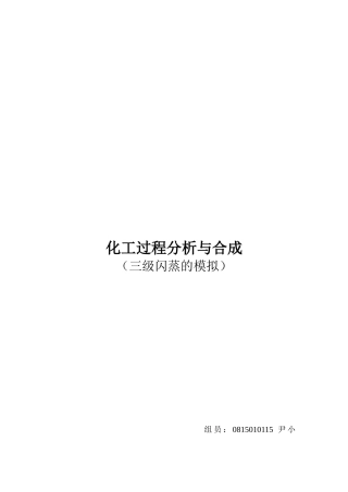 化工过程分析及其合成