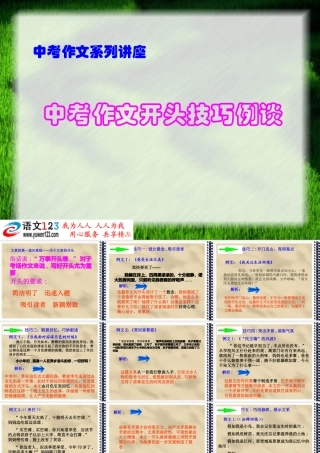 中考作文开头技巧例谈