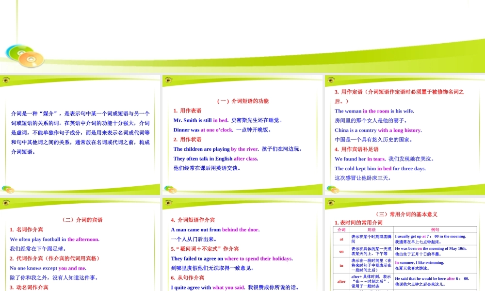 九年级语法复习课件（介词）