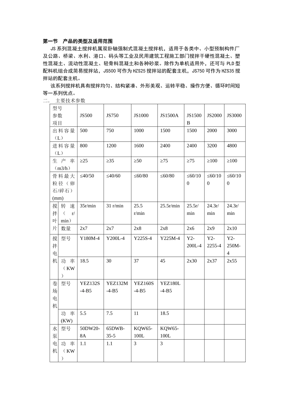 JS系列强制式混凝土搅拌机使用说明书--郑州联华机械制造有限公司提供_第2页