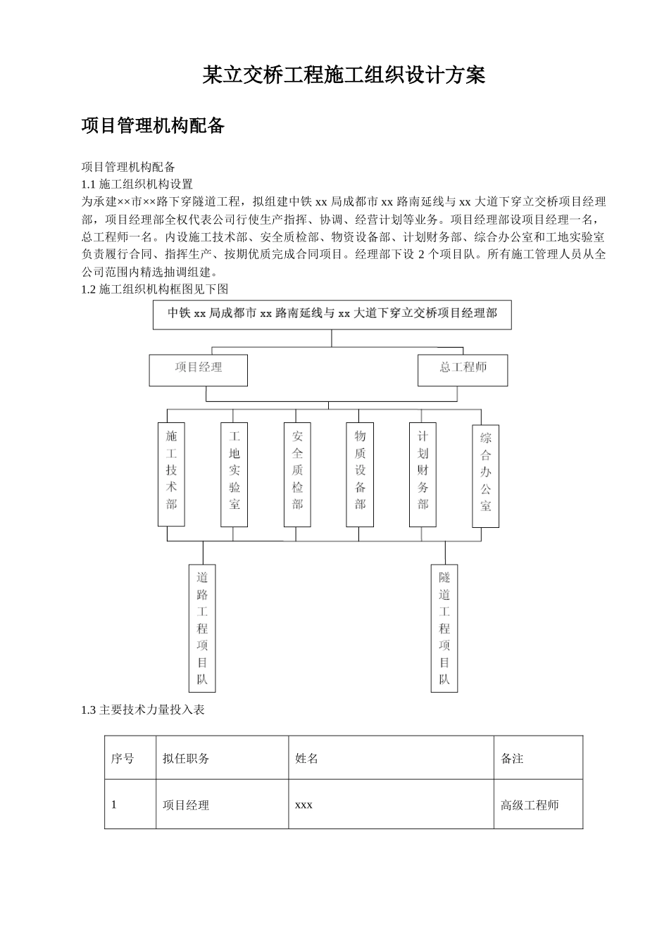 某立交桥工程施工组织设计方案培训资料_第1页