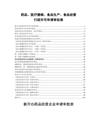 药品、医疗器械、食品生产、食品经营