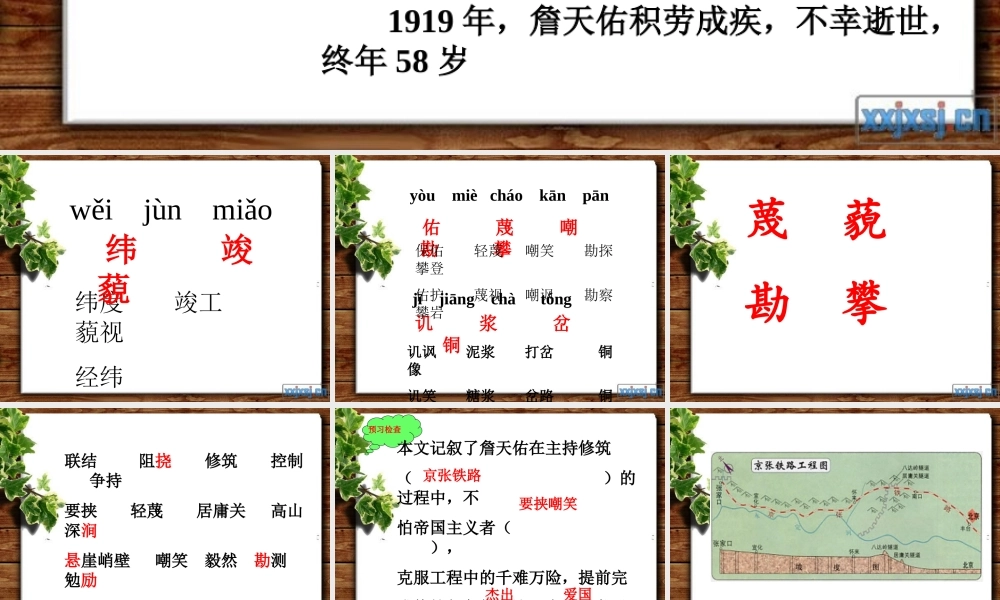 六年级语文上册《詹天佑》PPT课件