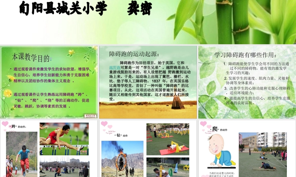 障碍跑体育课课件