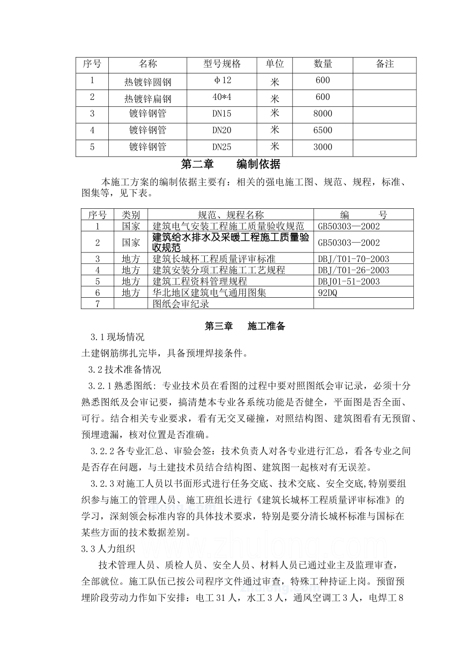 某医疗保健基地工程机电预留预埋电气施工方案_第3页
