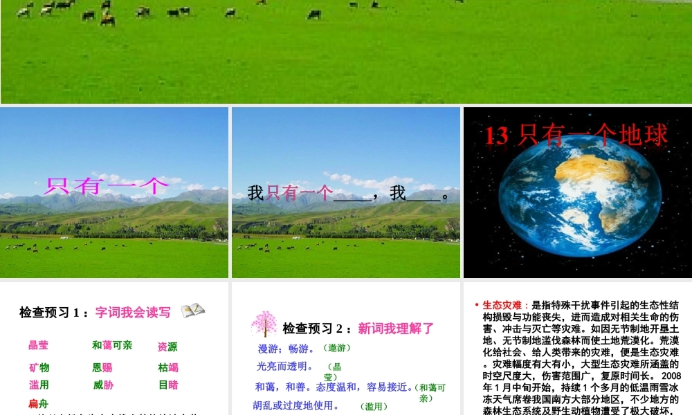 只有一个地球（赵文娟）