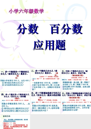 分数，百分数应用题