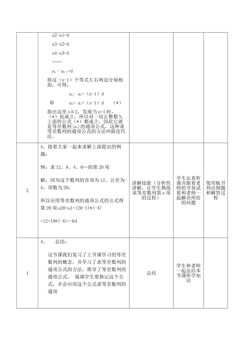 等差数列通项公式教案_第2页