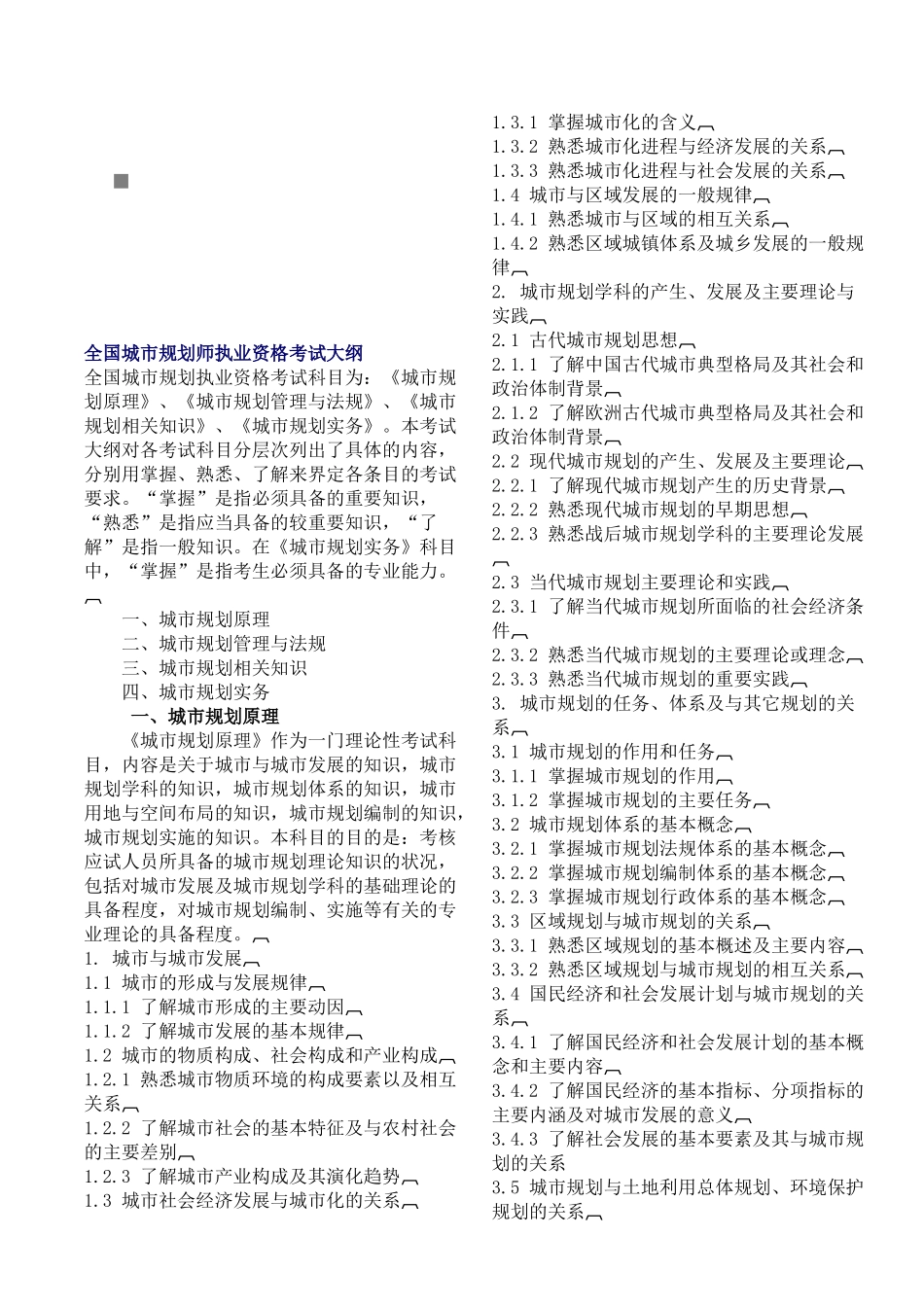 全国城市规划师执业资格考试大资料_第1页