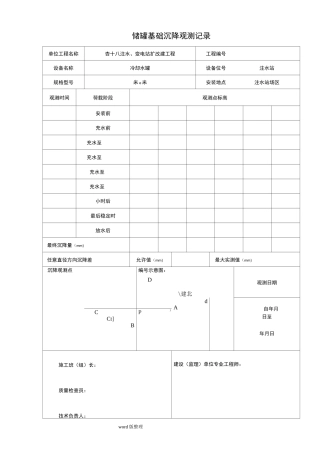 储罐基础沉降观测记录