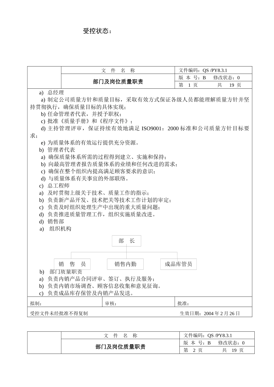 XX电子(二极管)公司部门及岗位质量职责说明书_第2页