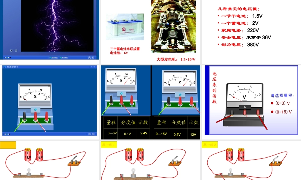 电压和电压表的使用