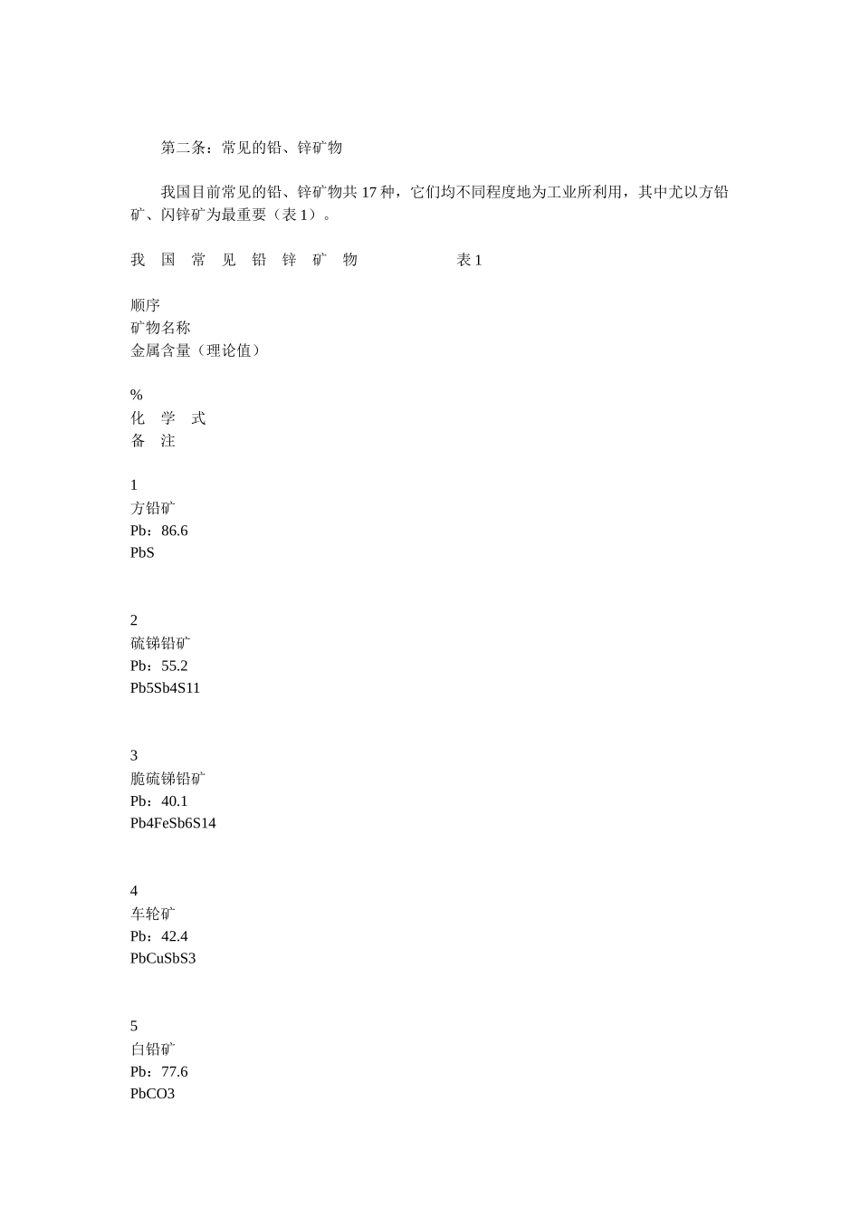 铅、锌矿地质勘探规范_第2页