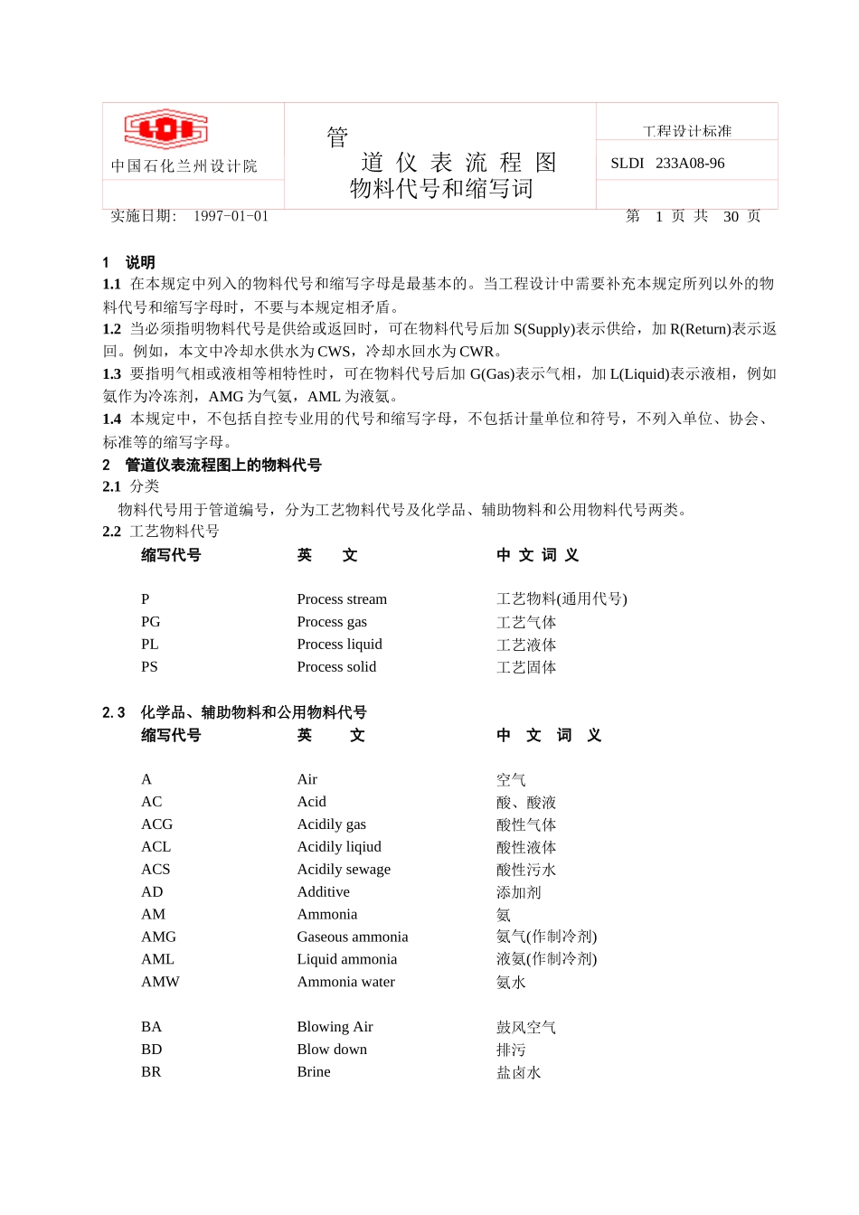 化工设计常用管道仪表流程图物料代号和缩写词[1]_第2页