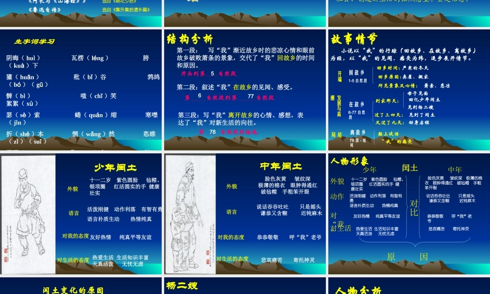 人教版语文九上鲁迅《故乡