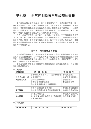 第七章电气控制系统常见故障的查找