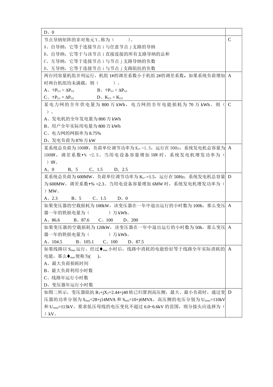 电力系统分析复习思考题_第2页