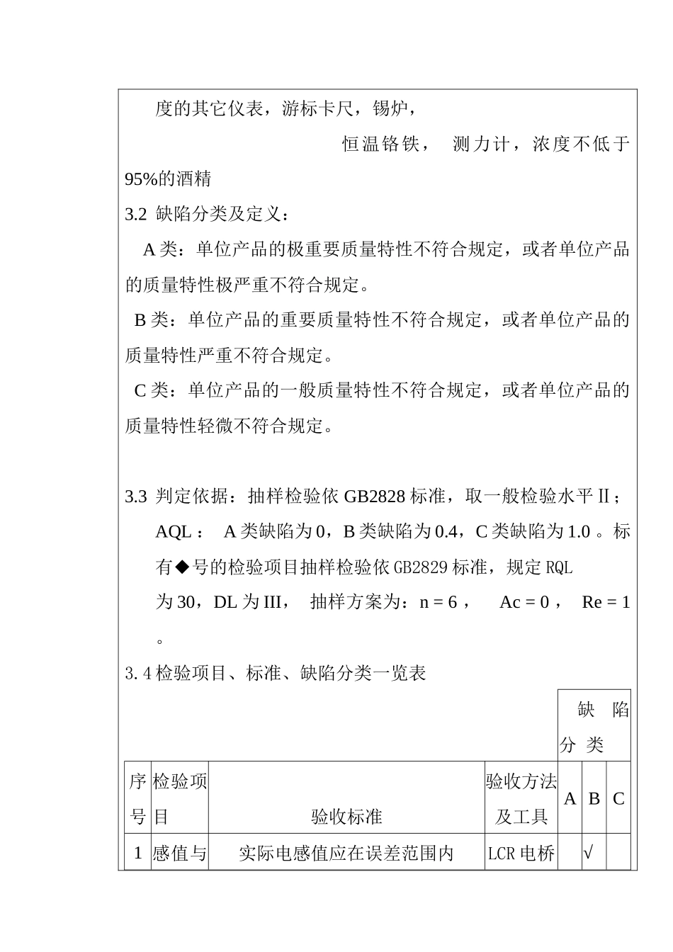 某电子公司进货检验规作业指导书（直插固定电感）_第2页