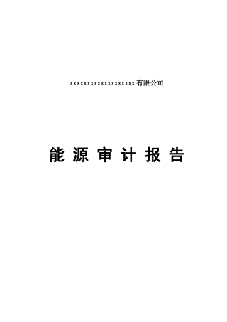 能源审计报告范本