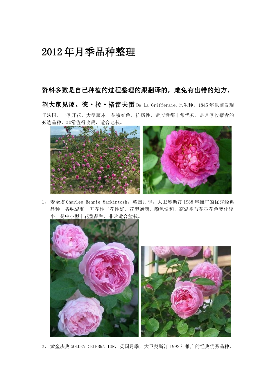 XXXX年月季品种整理_第1页