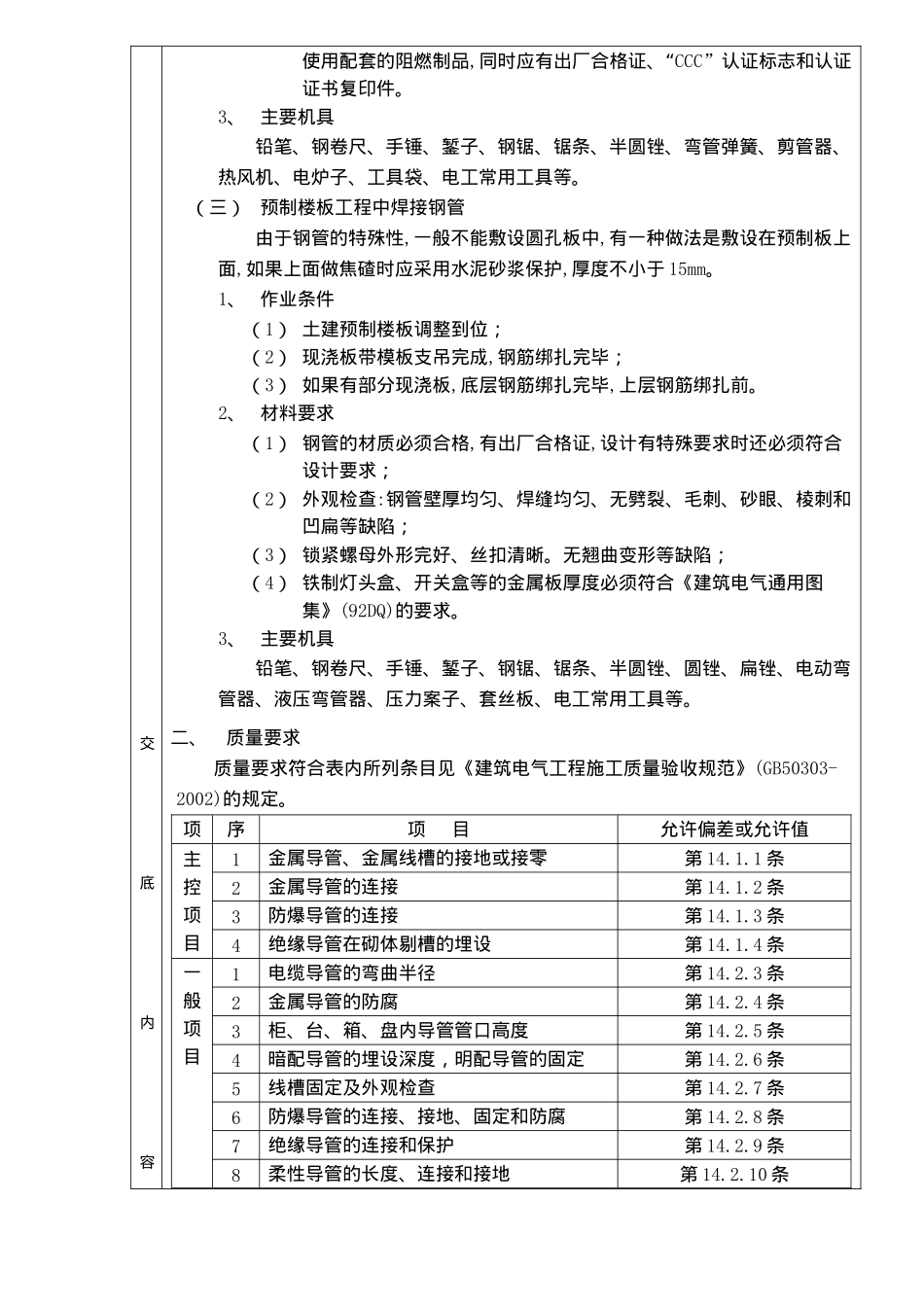 砌体内管路敷设分项工程质量技术交底卡(doc9)(1)_第2页